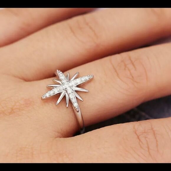 💫Silver Star CZ Diamond Ring